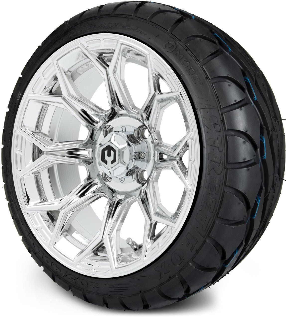 MODZ® 14" Halo Chrome - Low Profile Tires and Wheels Combo