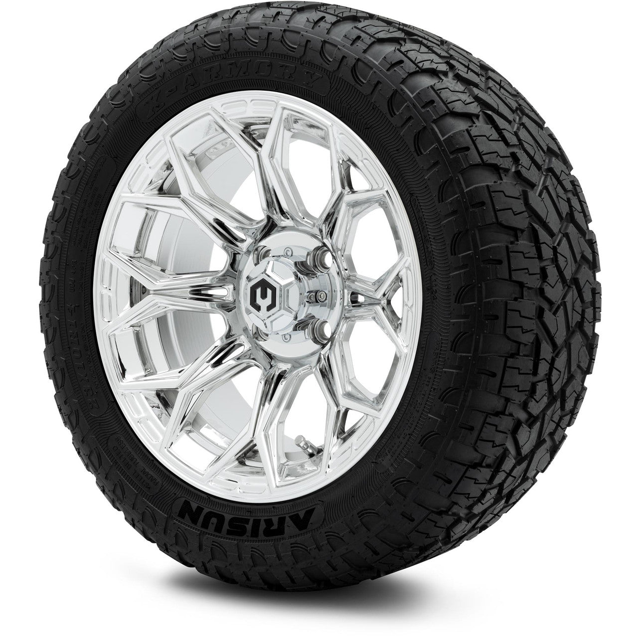 MODZ® 14" Halo Chrome - Lifted Tires and Wheels Combo