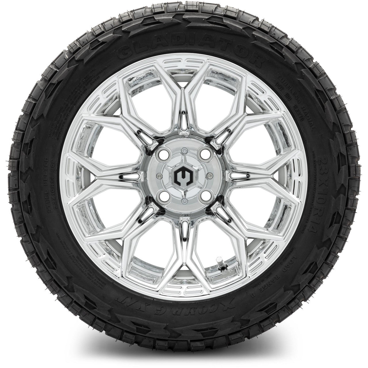 MODZ® 14" Halo Chrome - Lifted Tires and Wheels Combo