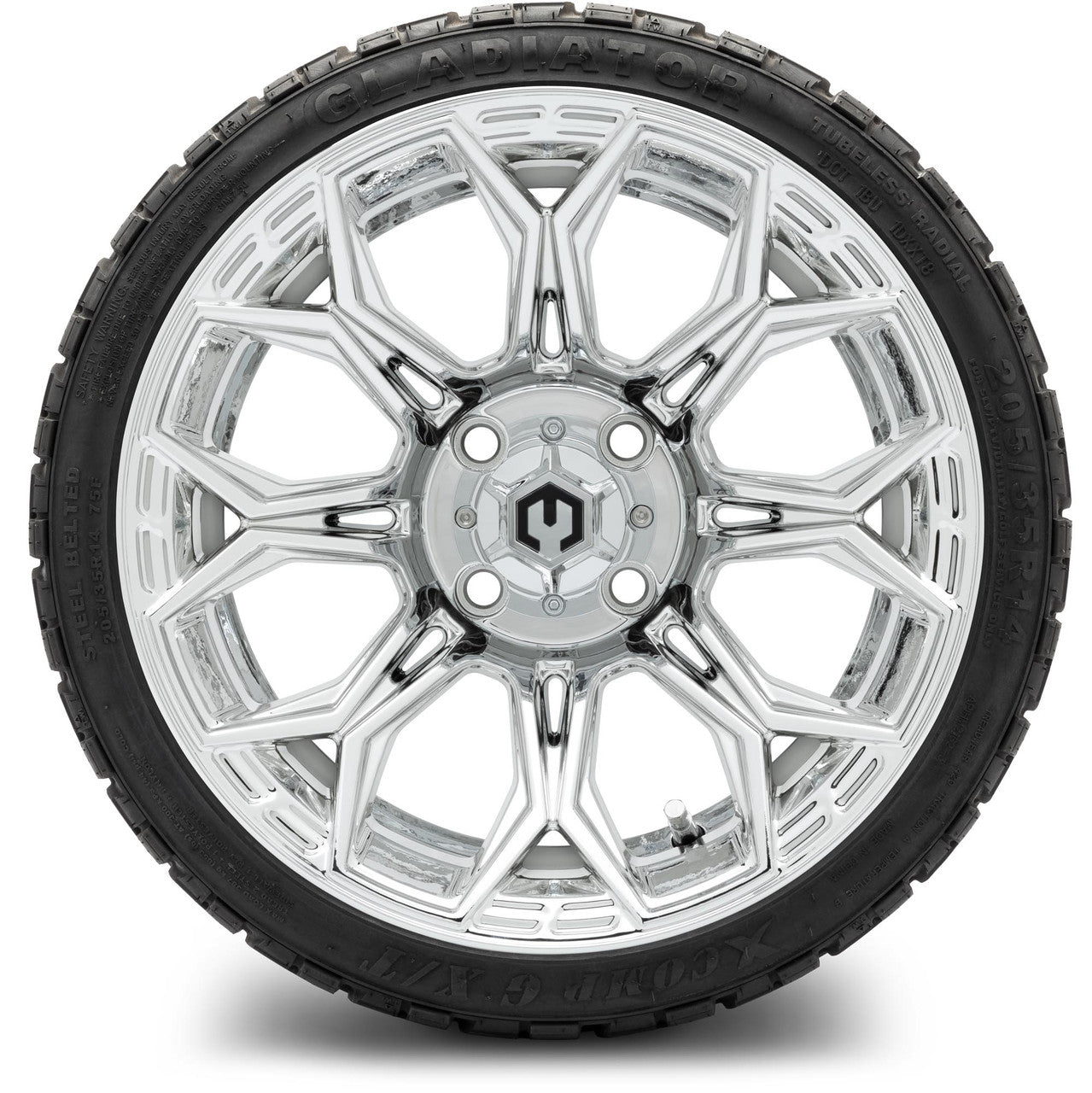 MODZ® 14" Halo Chrome - Lifted Tires and Wheels Combo