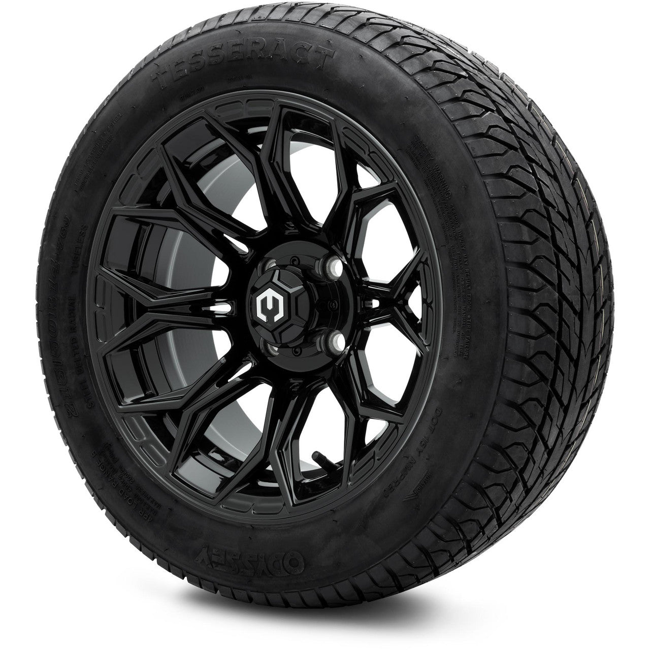 MODZ® 14" Halo Glossy Black - Low Profile Tires and Wheels Combo