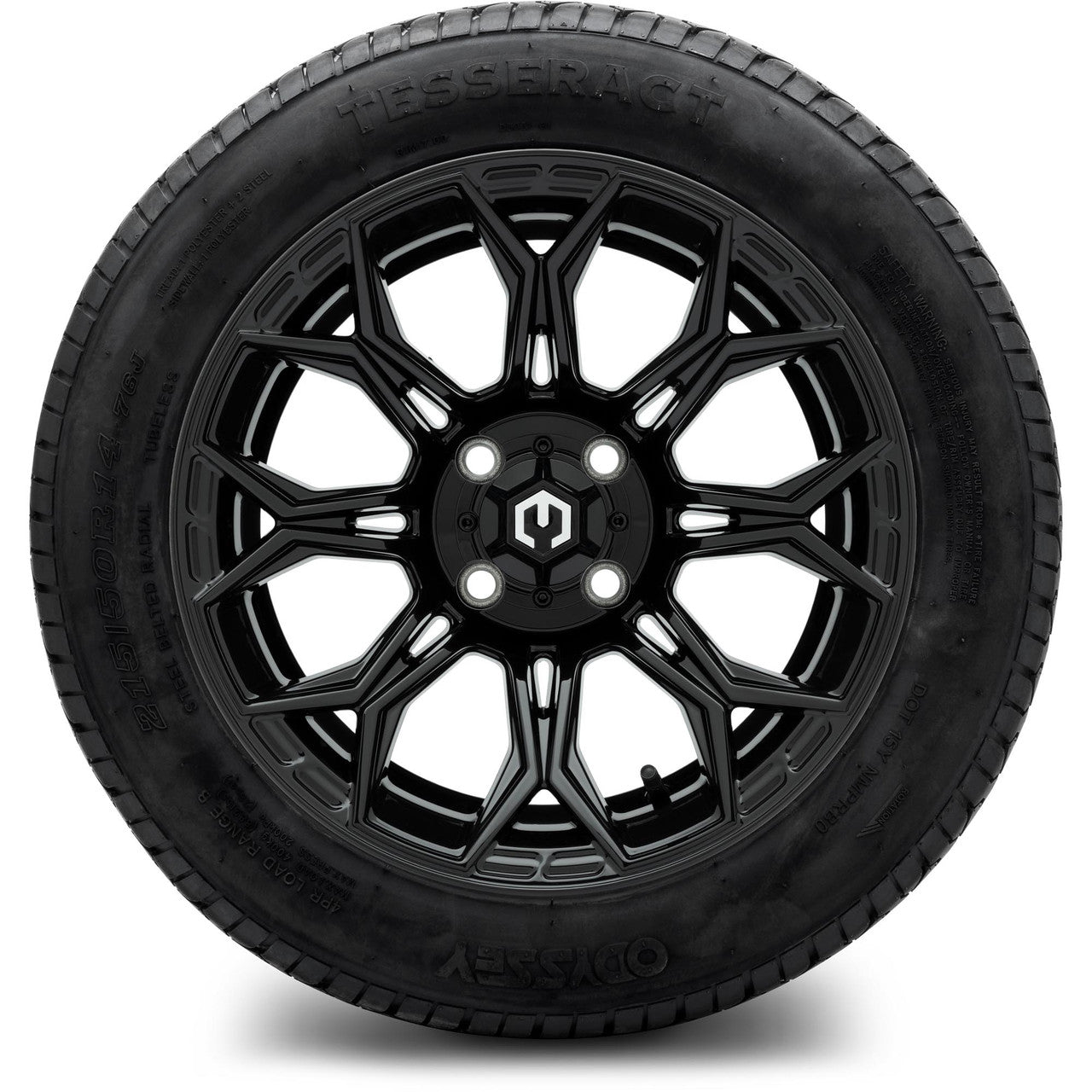 MODZ® 14" Halo Glossy Black - Low Profile Tires and Wheels Combo