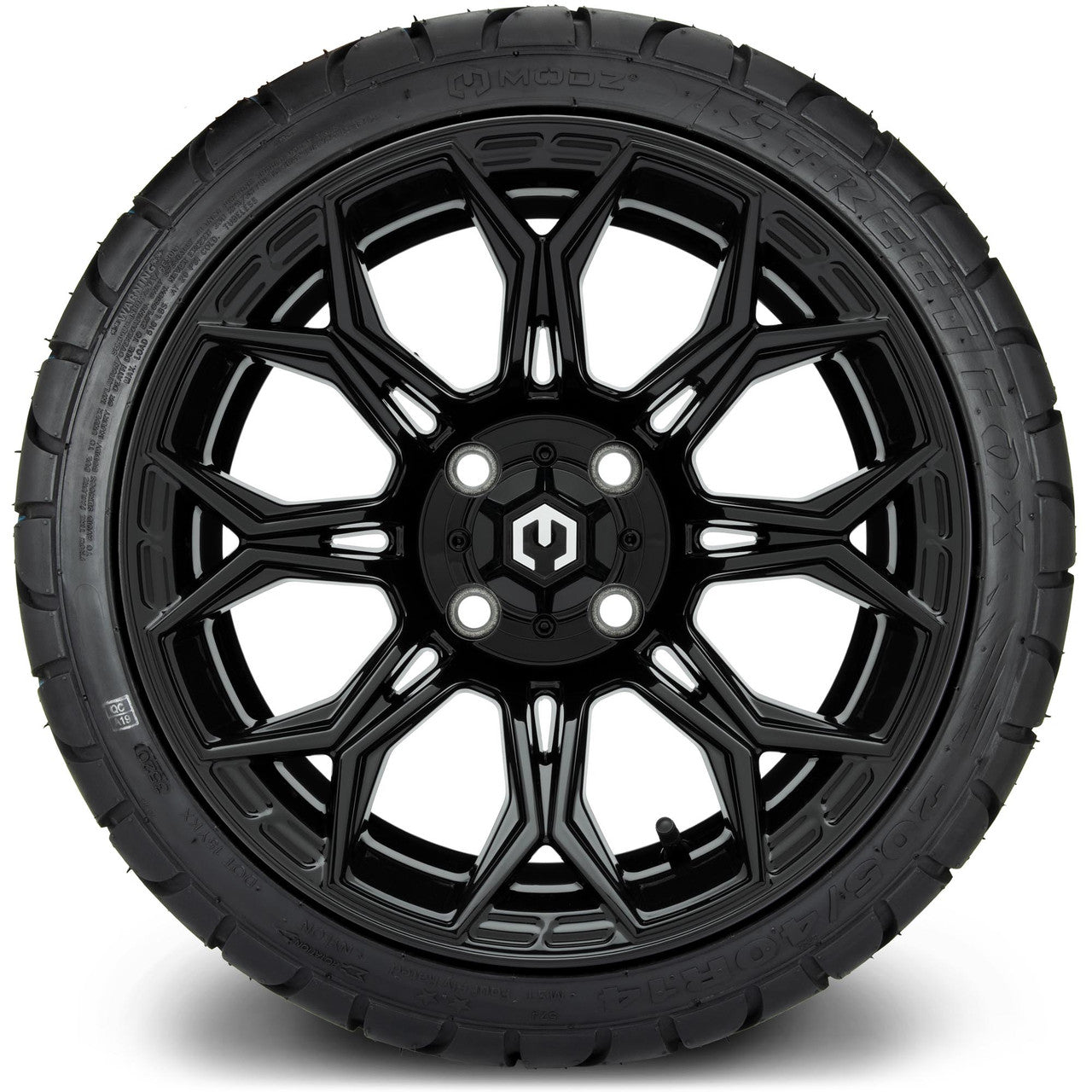 MODZ® 14" Halo Glossy Black - Low Profile Tires and Wheels Combo
