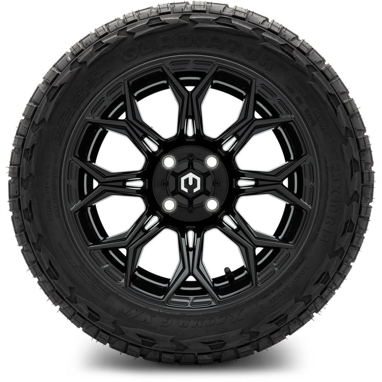 MODZ® 14" Halo Glossy Black Wheels & Off-Road Tires Combo