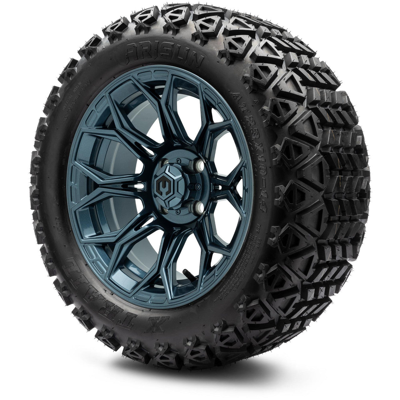 MODZ® 14" Halo Titanium Blue - Lifted Tires and Wheels Combo