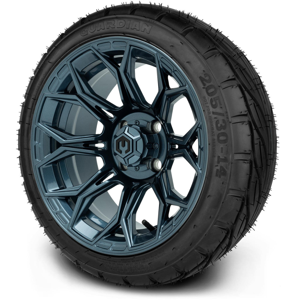 MODZ® 14" Halo Titanium Blue - Low Profile Tires and Wheels Combo