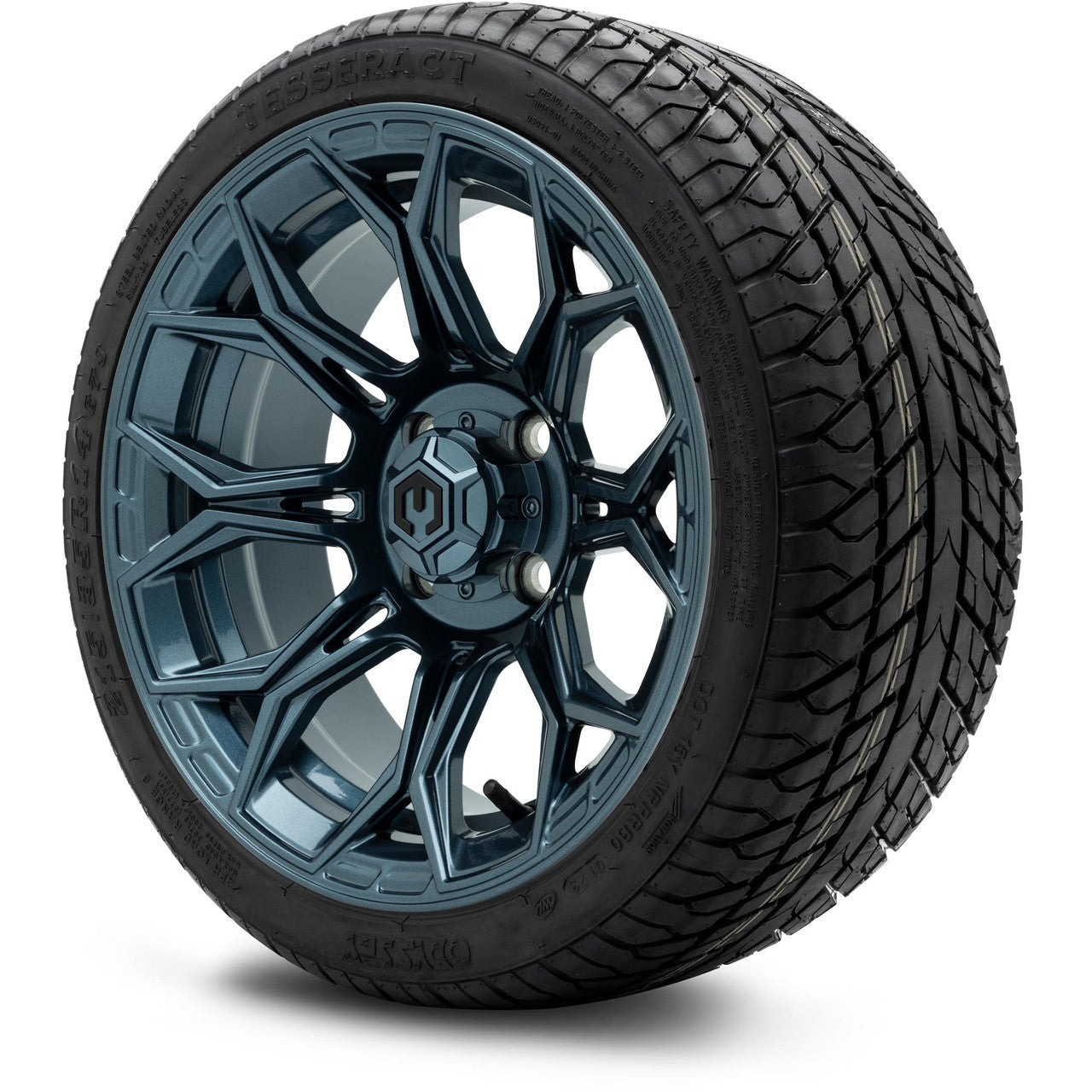 MODZ® 14" Halo Titanium Blue - Low Profile Tires and Wheels Combo