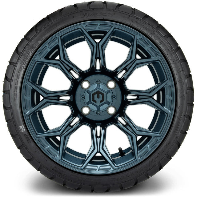 MODZ® 14" Halo Titanium Blue - Low Profile Tires and Wheels Combo