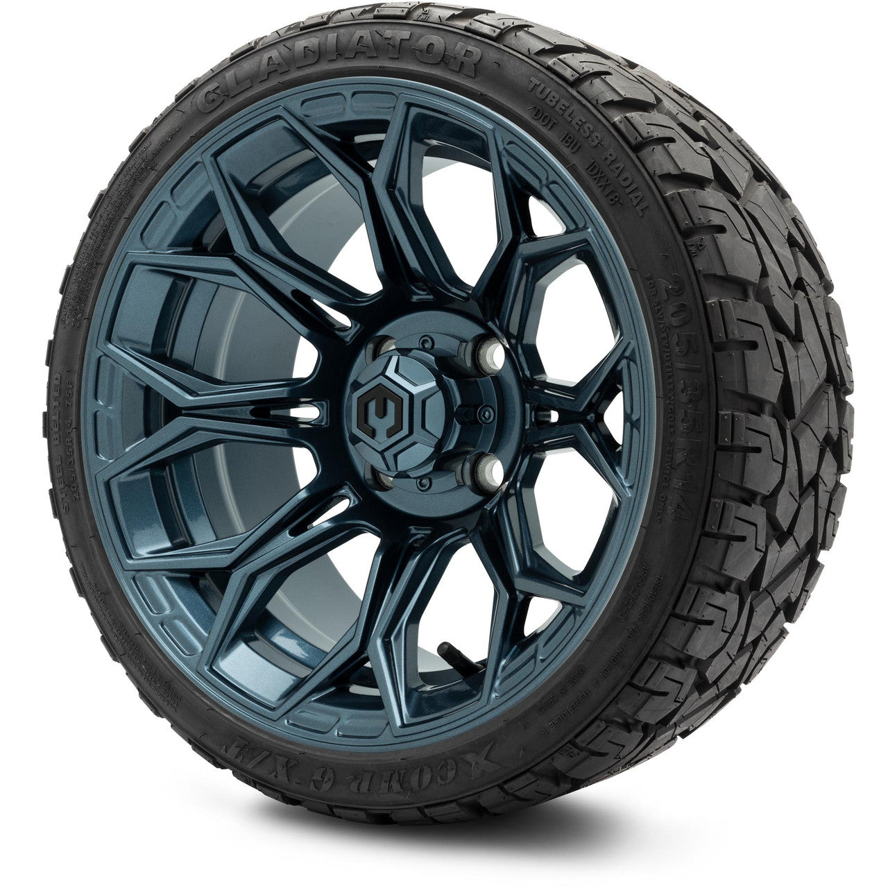 MODZ® 14" Halo Titanium Blue - Lifted Tires and Wheels Combo