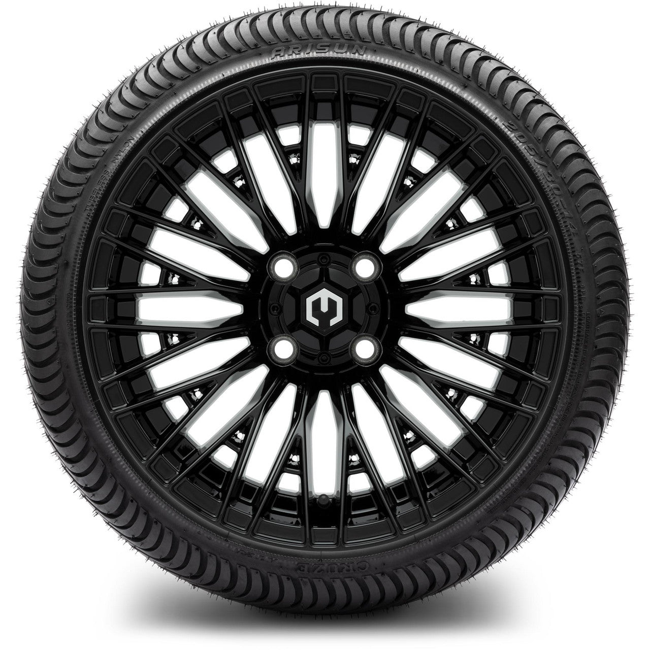 MODZ® 14" Reaper Glossy Black - Low Profile Tires and Wheels Combo
