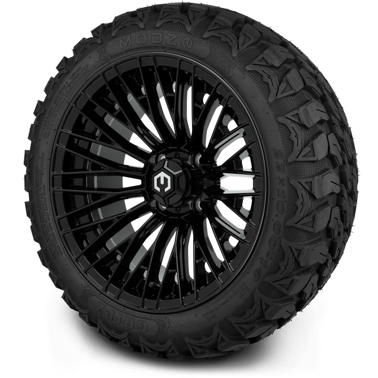 MODZ® 14" Reaper Glossy Black - Lifted Tires and Wheels Combo