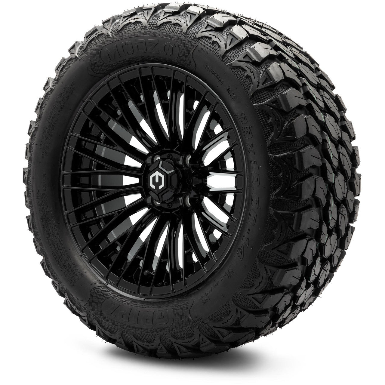 MODZ® 14" Reaper Glossy Black - Lifted Tires and Wheels Combo