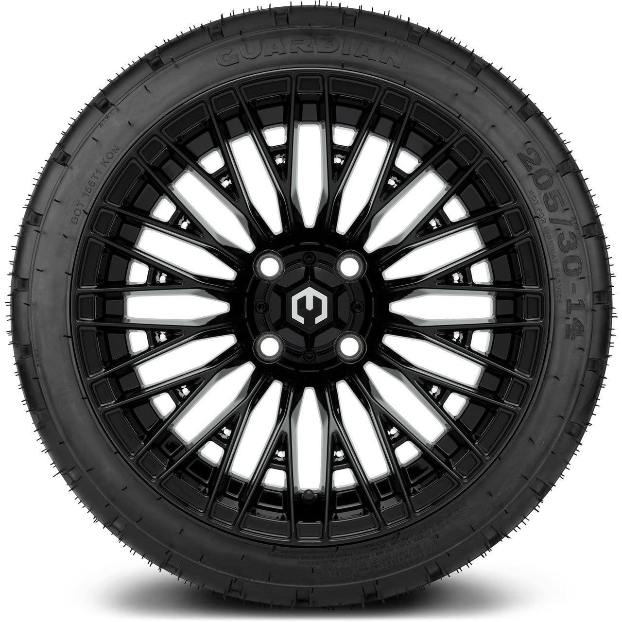 MODZ® 14" Reaper Glossy Black - Low Profile Tires and Wheels Combo