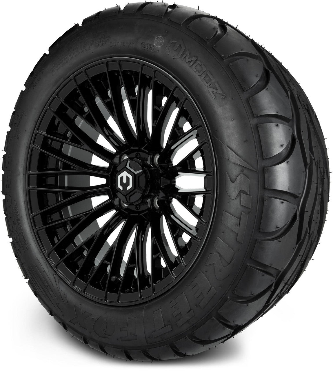 MODZ® 14" Reaper Glossy Black - Low Profile Tires and Wheels Combo