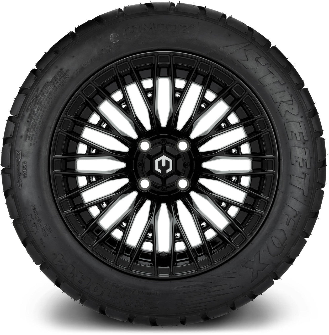MODZ® 14" Reaper Glossy Black - Low Profile Tires and Wheels Combo