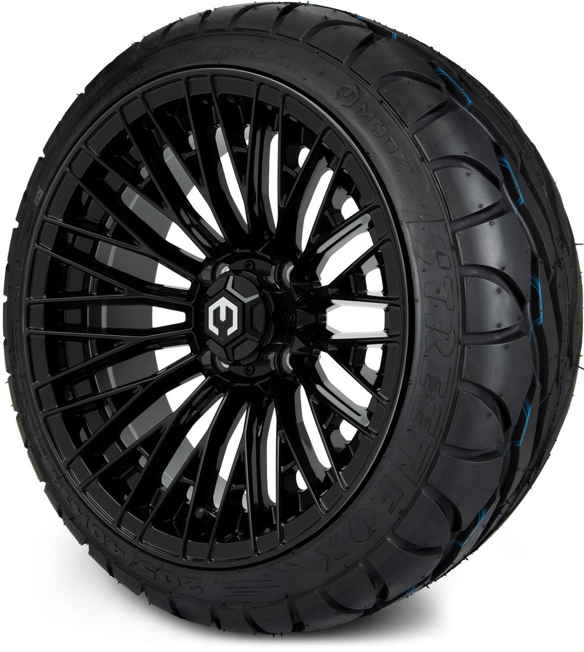 MODZ® 14" Reaper Glossy Black - Low Profile Tires and Wheels Combo