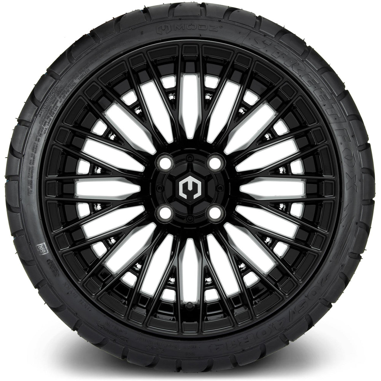 MODZ® 14" Reaper Glossy Black - Low Profile Tires and Wheels Combo