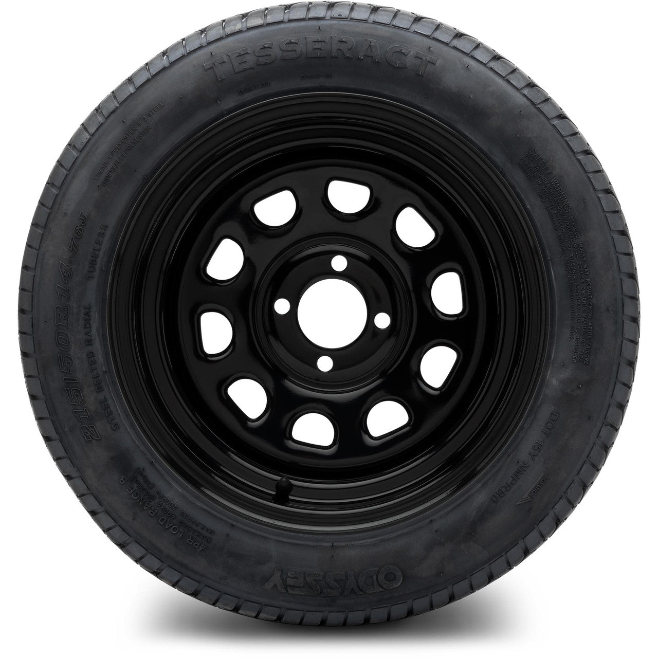 MODZ® 14" Steel D-Window Glossy Black  - Lifted Tires and Wheels Combo