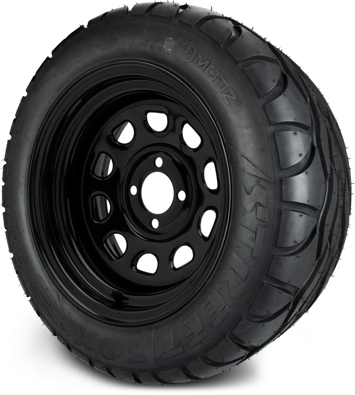 MODZ® 14" Steel D-Window Glossy Black  - Lifted Tires and Wheels Combo