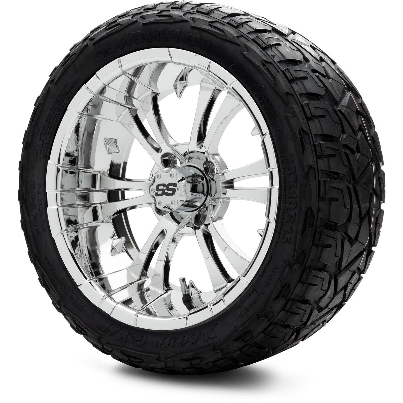 MODZ® 15" Vampire Chrome - Lifted Tires and Wheels Combo