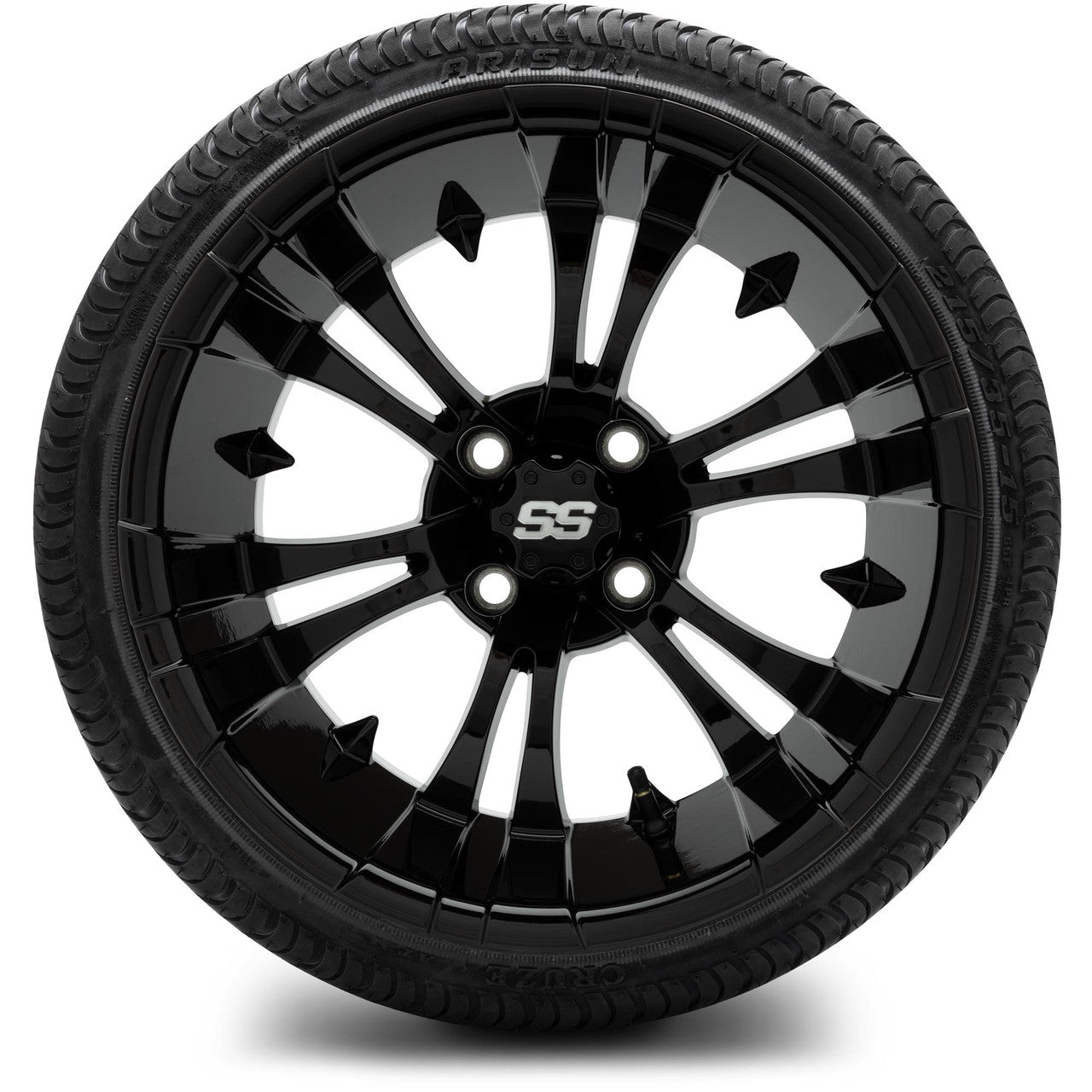 MODZ® 15" Vampire Glossy Black - Low Profile Tires and Wheels Combo