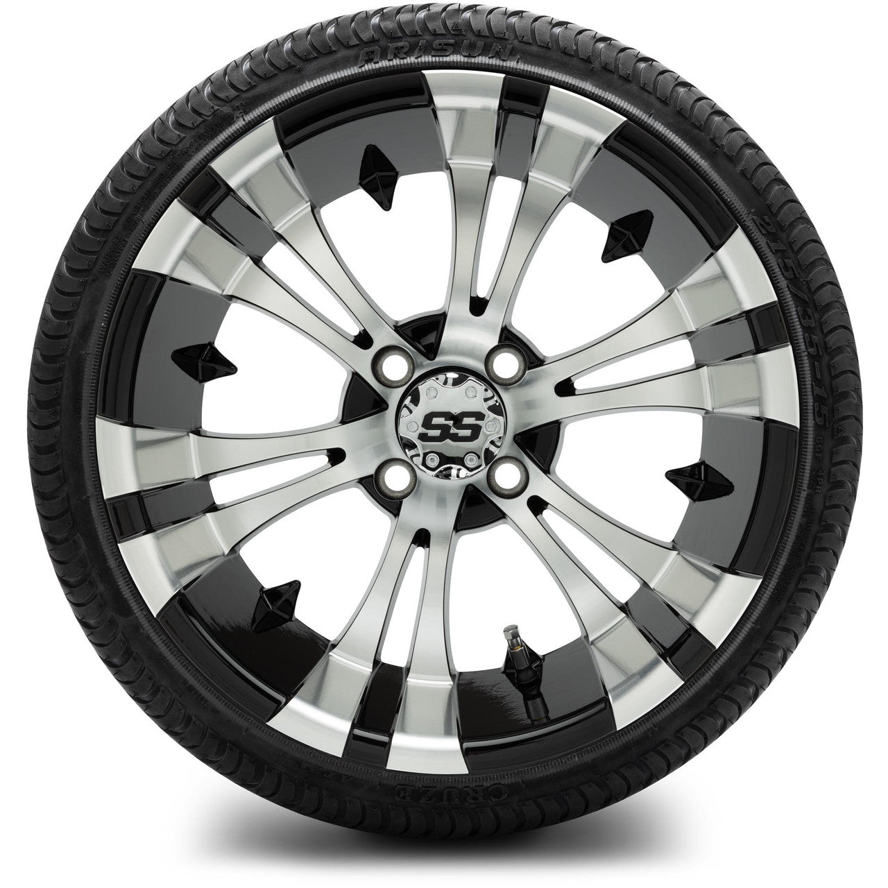 MODZ® 15" Vampire Machined Black - Low Profile Tires and Wheels Combo