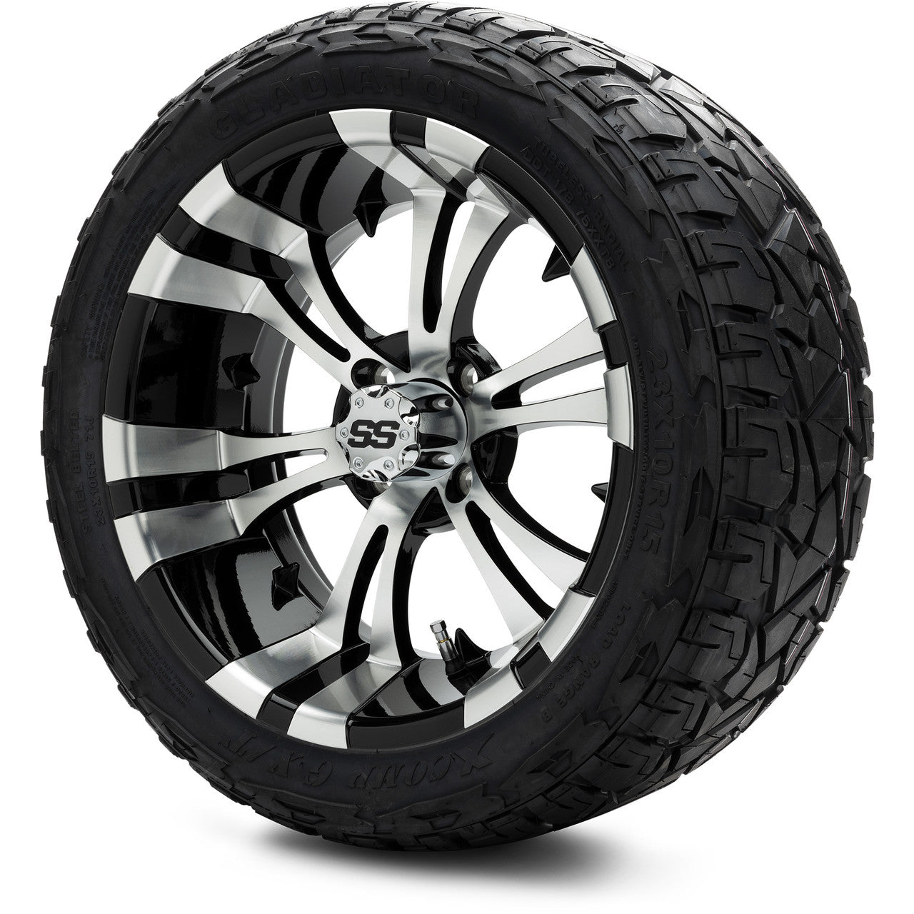 MODZ® 15" Vampire Machined Black - Lifted Tires and Wheels Combo