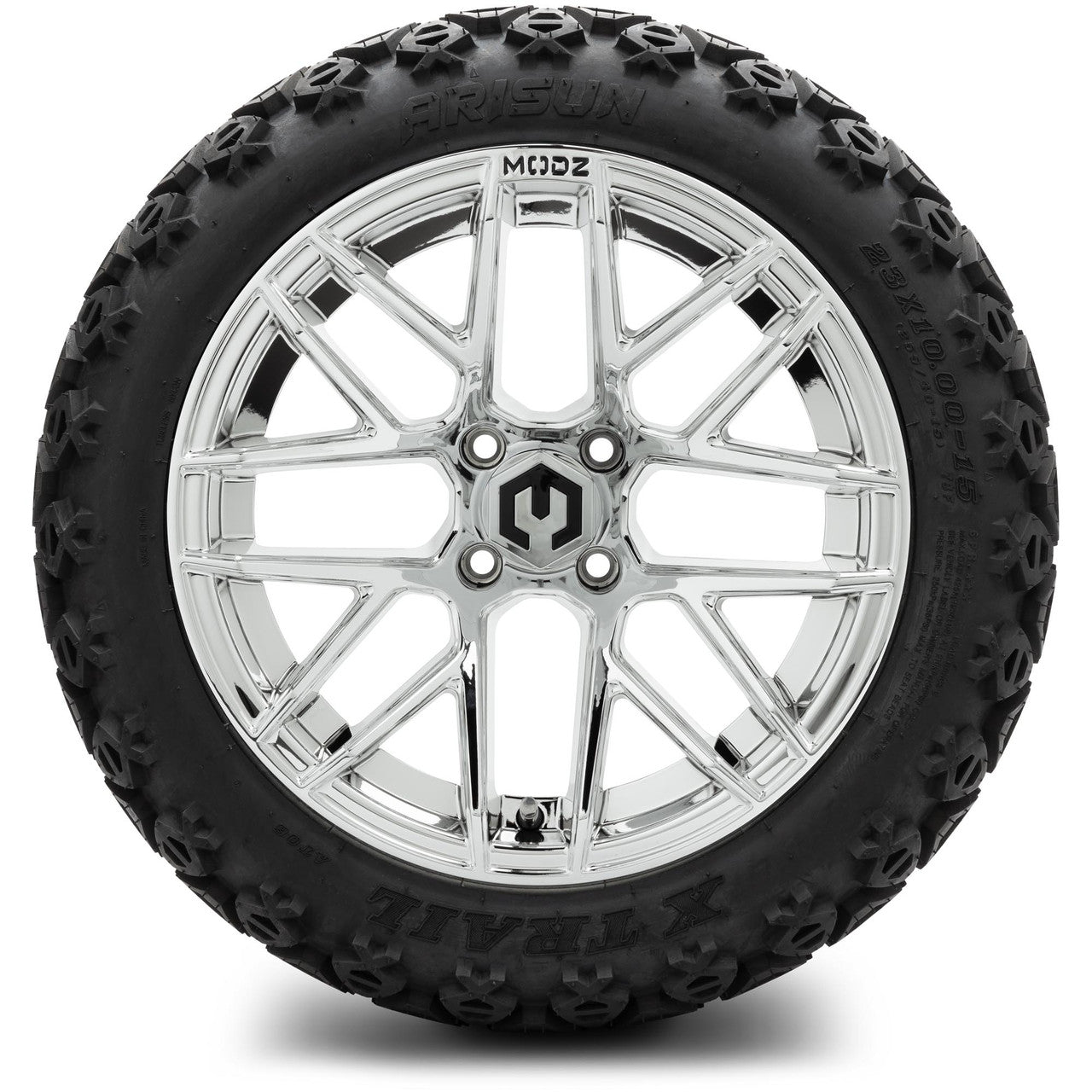 MODZ® 15" Matrix Chrome - Lifted Tires and Wheels Combo