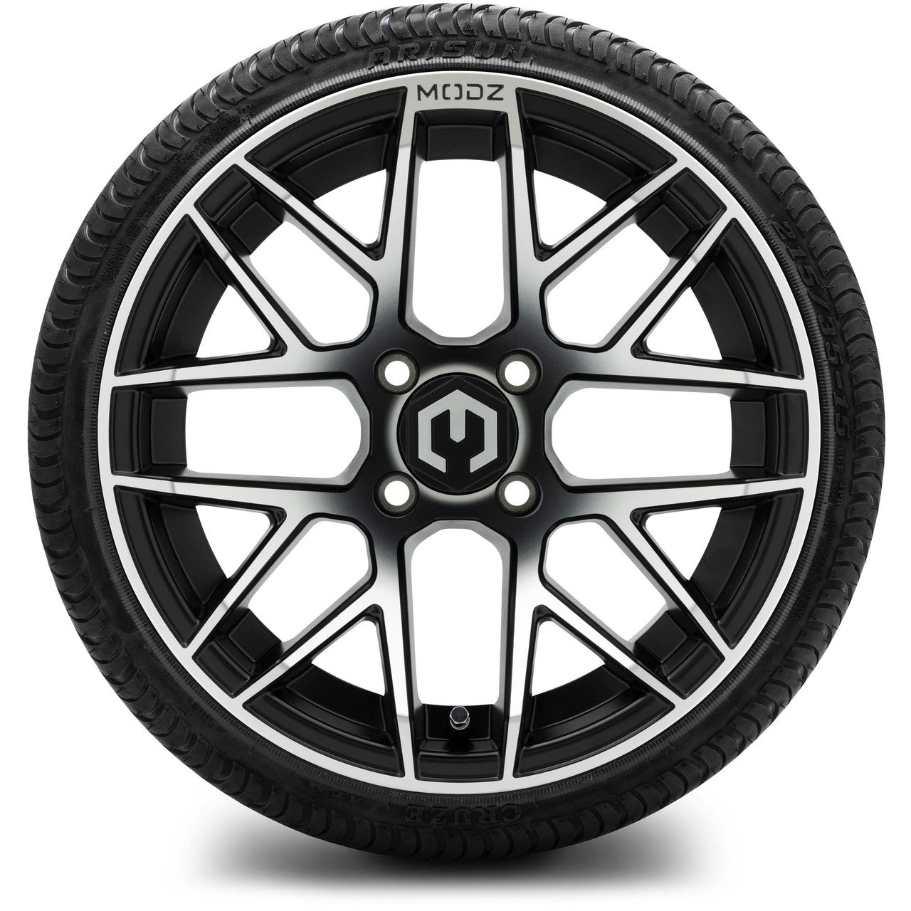 MODZ® 15" Matrix Machined Black - Low Profile Tires and Wheels Combo