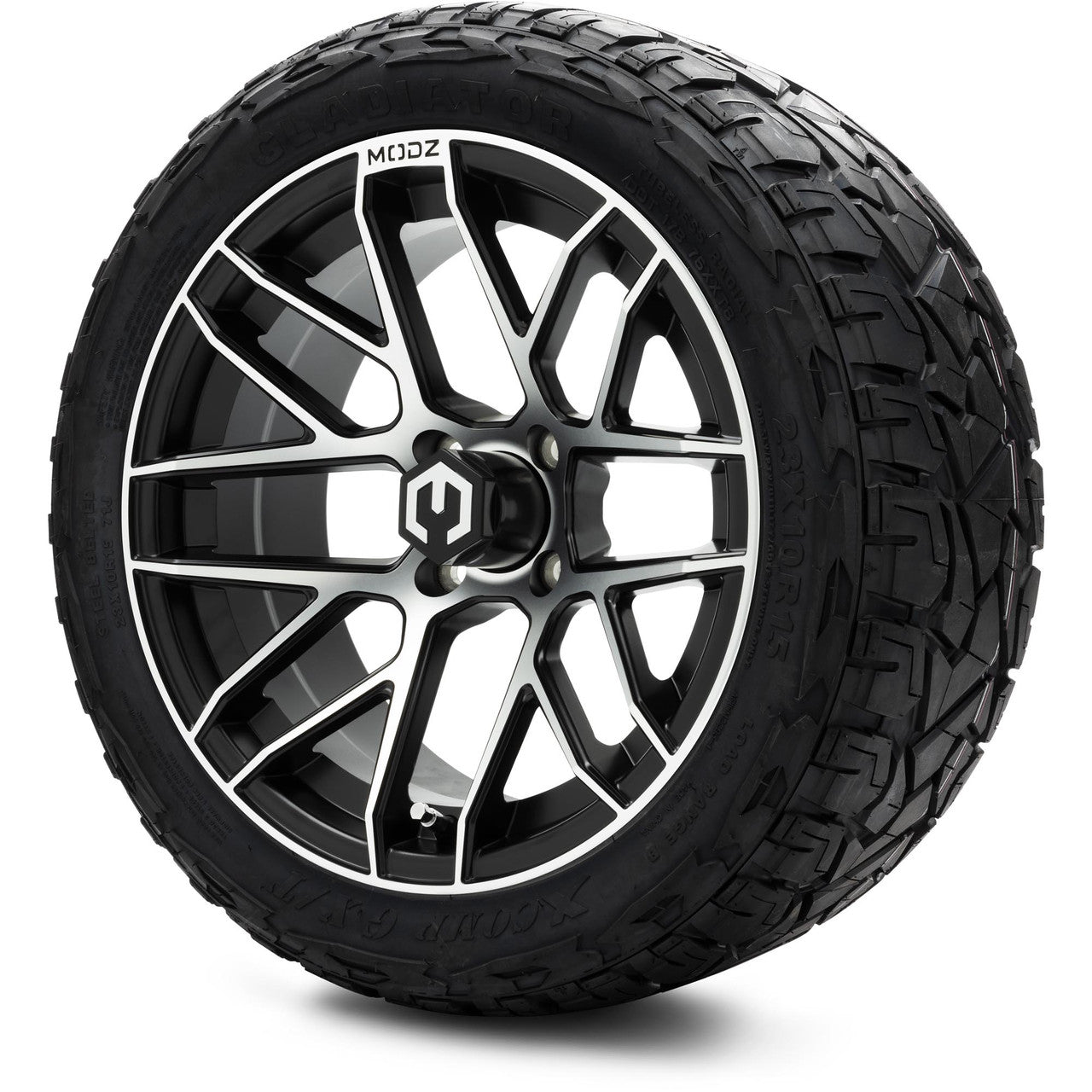 MODZ® 15" Matrix Machined Black - Lifted Tires and Wheels Combo