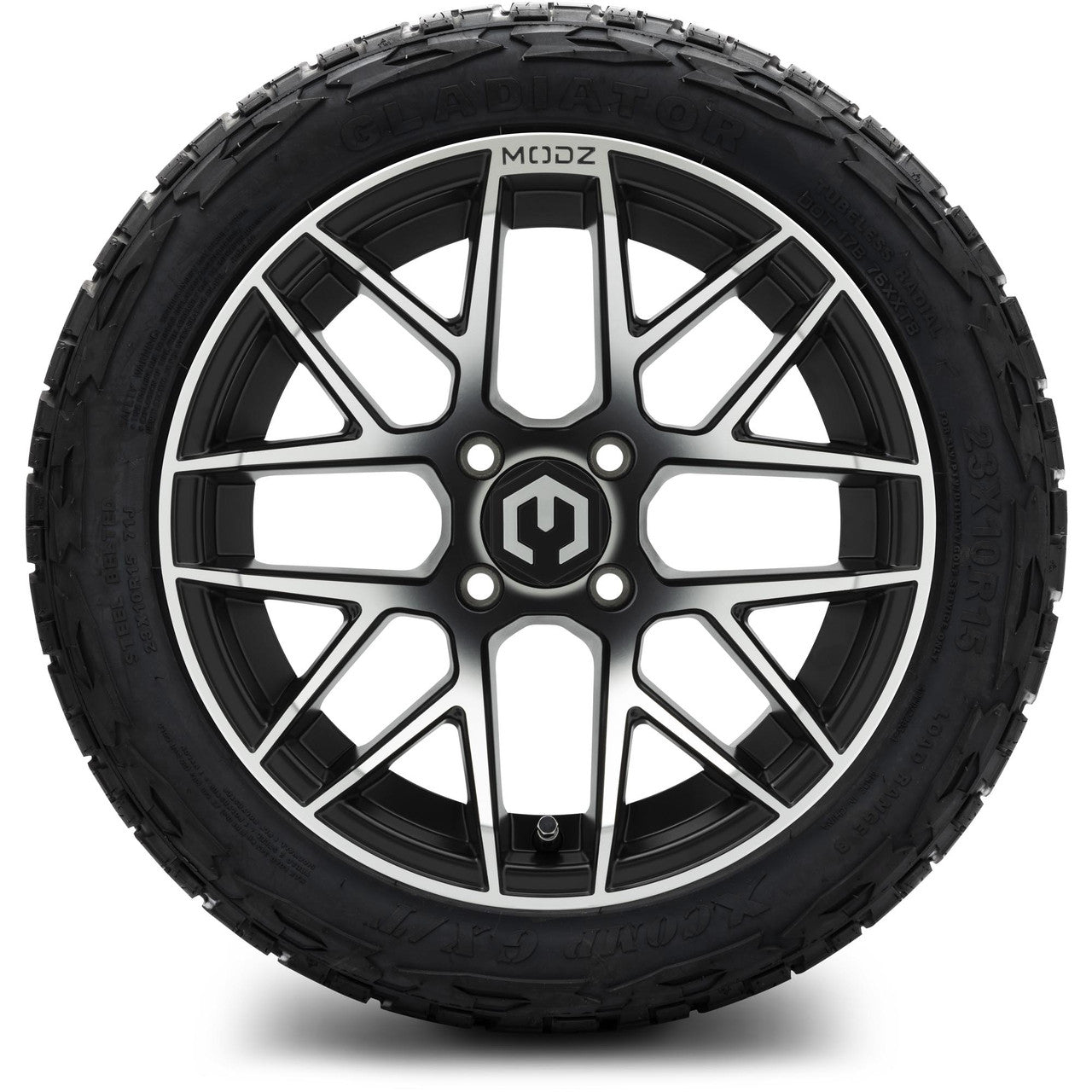 MODZ® 15" Matrix Machined Black - Lifted Tires and Wheels Combo