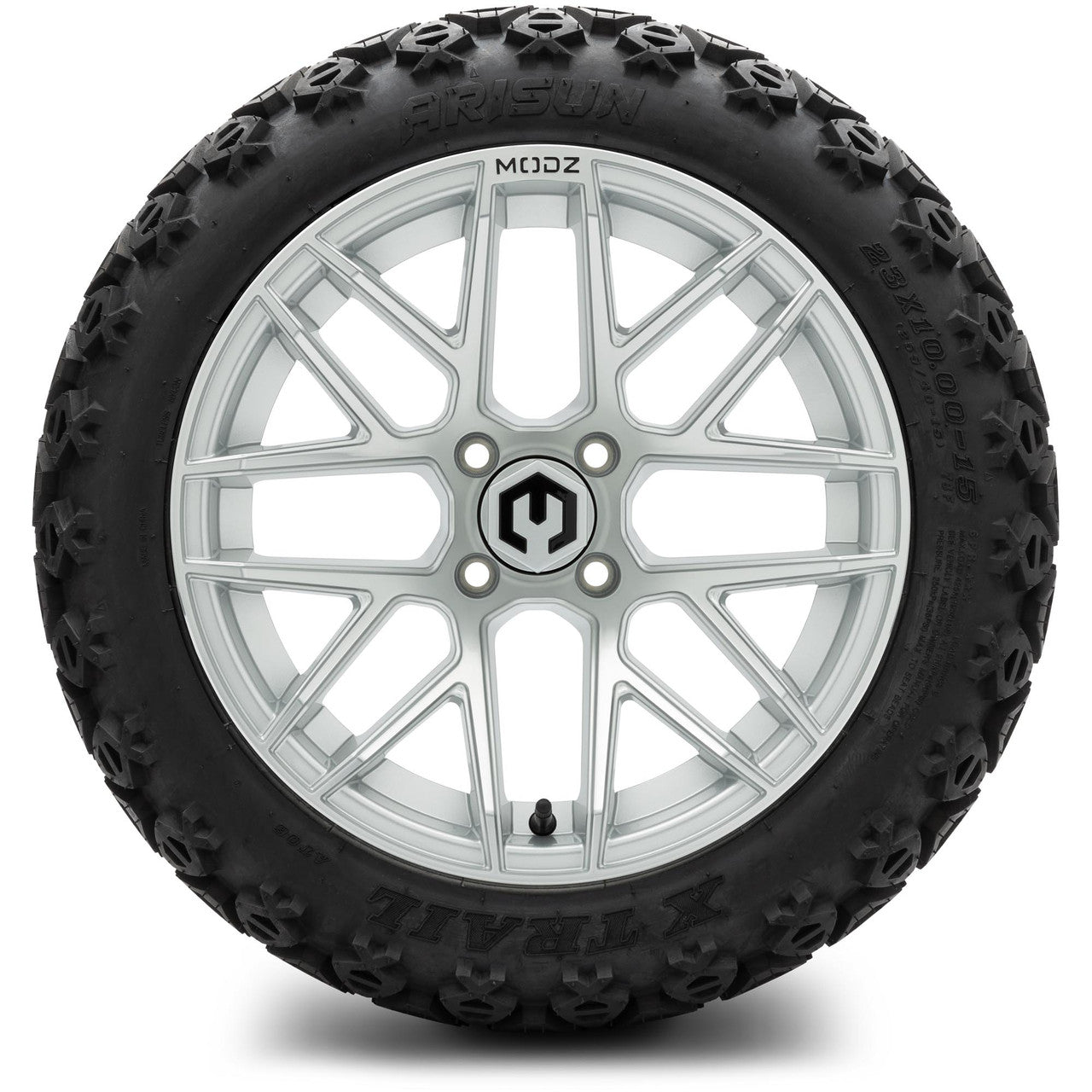 MODZ® 15" Matrix Silver - Lifted Tires and Wheels Combo