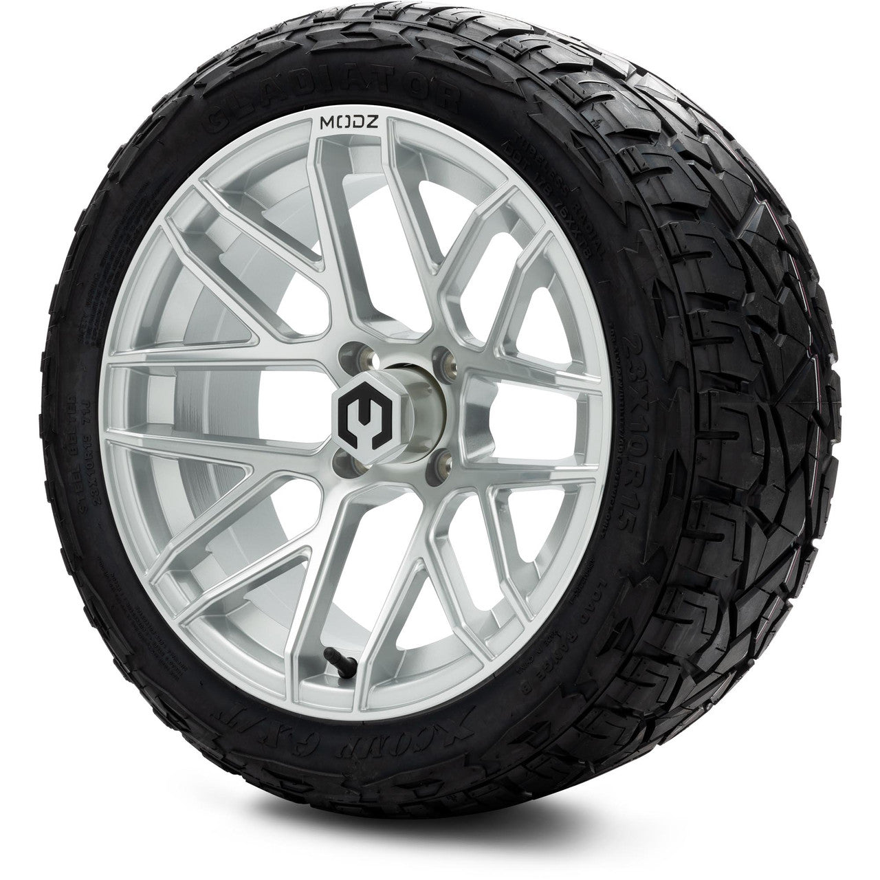 MODZ® 15" Matrix Silver - Lifted Tires and Wheels Combo