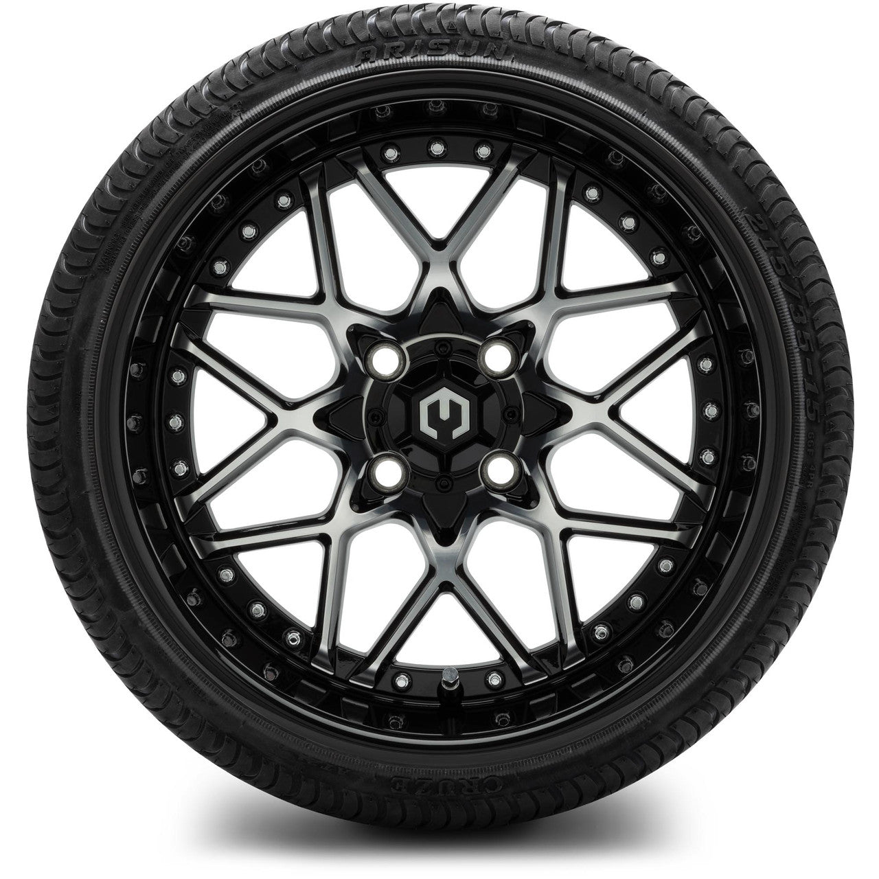 MODZ® 15" Formula Machined Black - Low Profile Tires and Wheels Combo