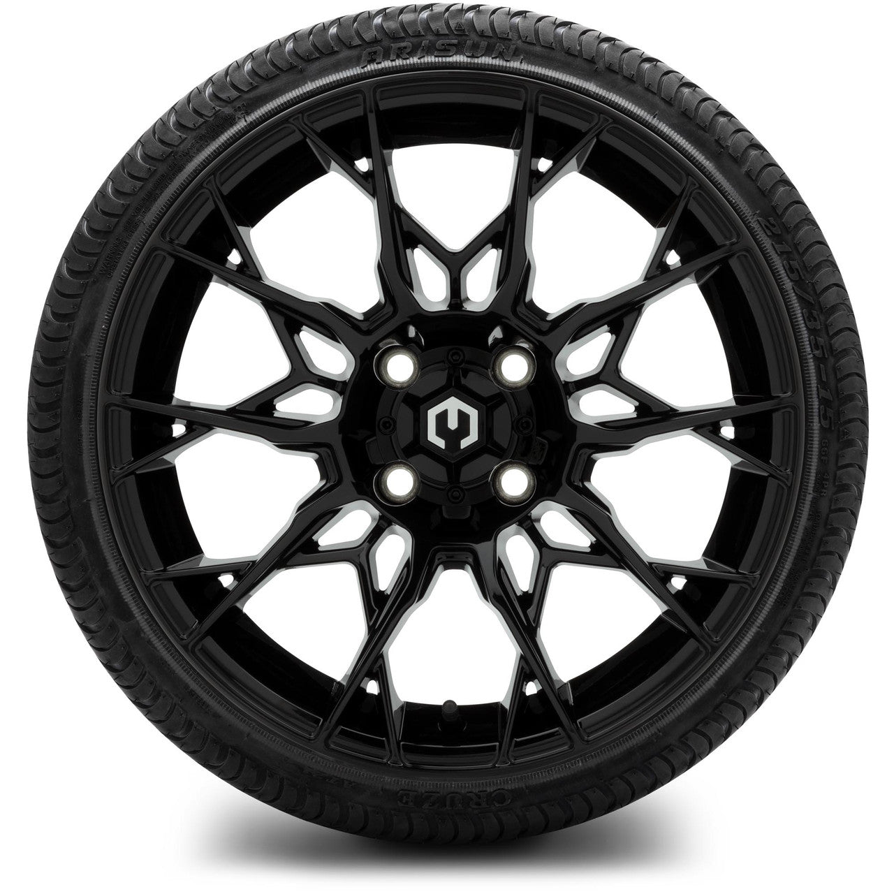 MODZ® 15" Chaos Glossy Black - Low Profile Tires and Wheels Combo