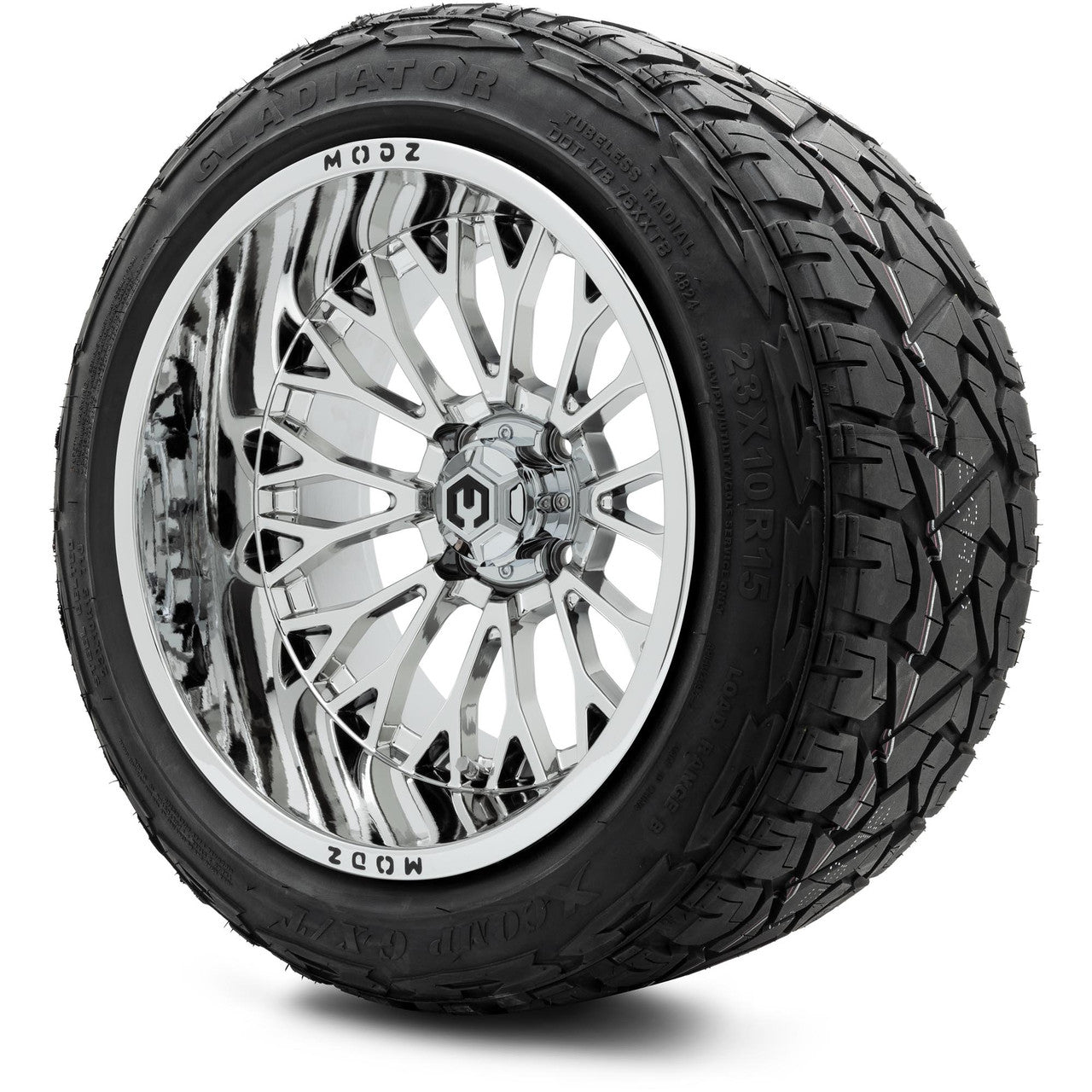 MODZ® 15x10" Convict Chrome - Lifted Tires and Wheels Combo