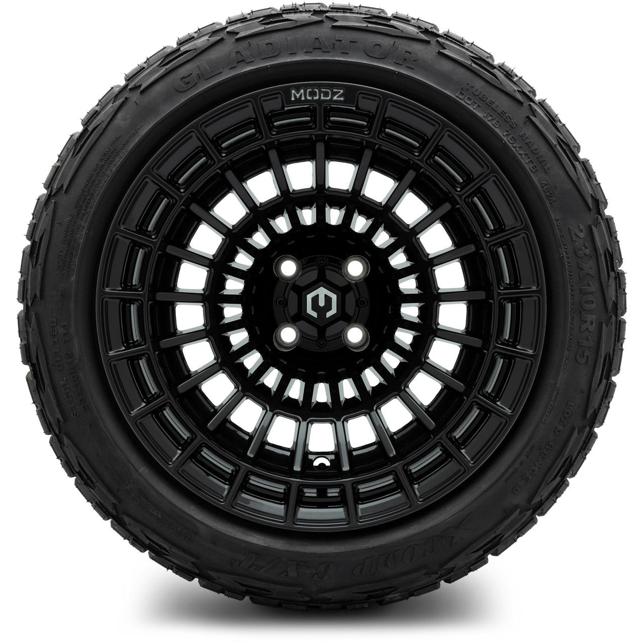 MODZ® 15x10" Felon Glossy Black - Lifted Tires and Wheels Combo