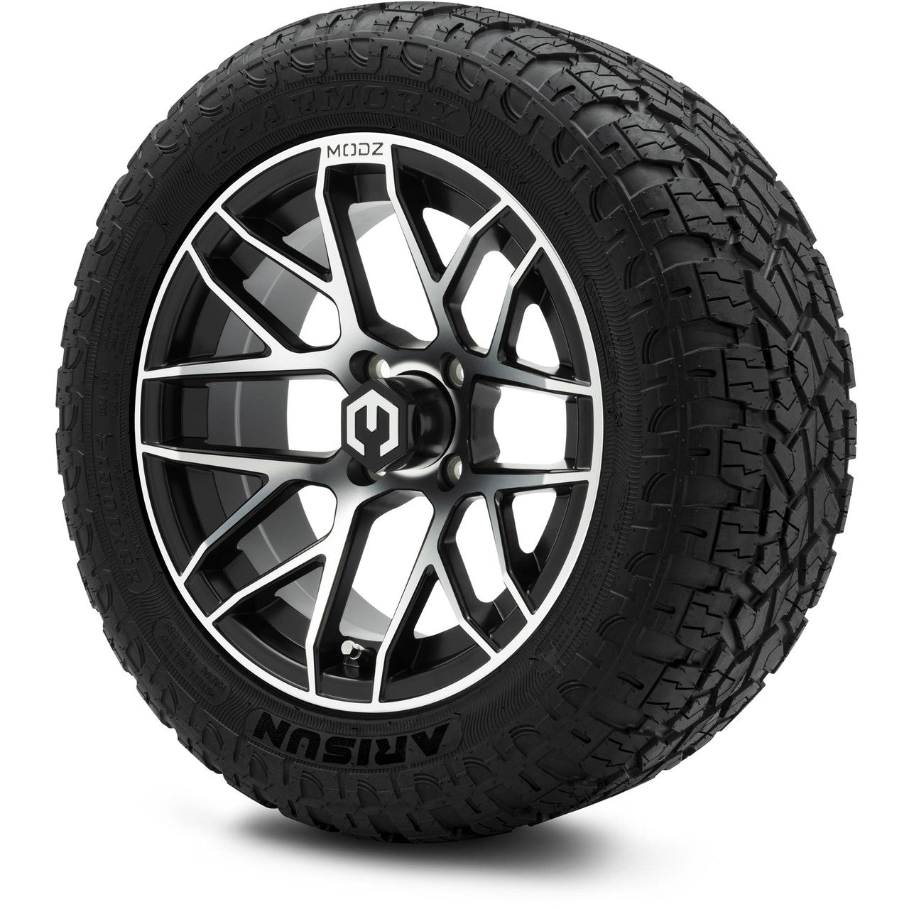MODZ® 14" Matrix Machined Black - Lifted Tires and Wheels Combo