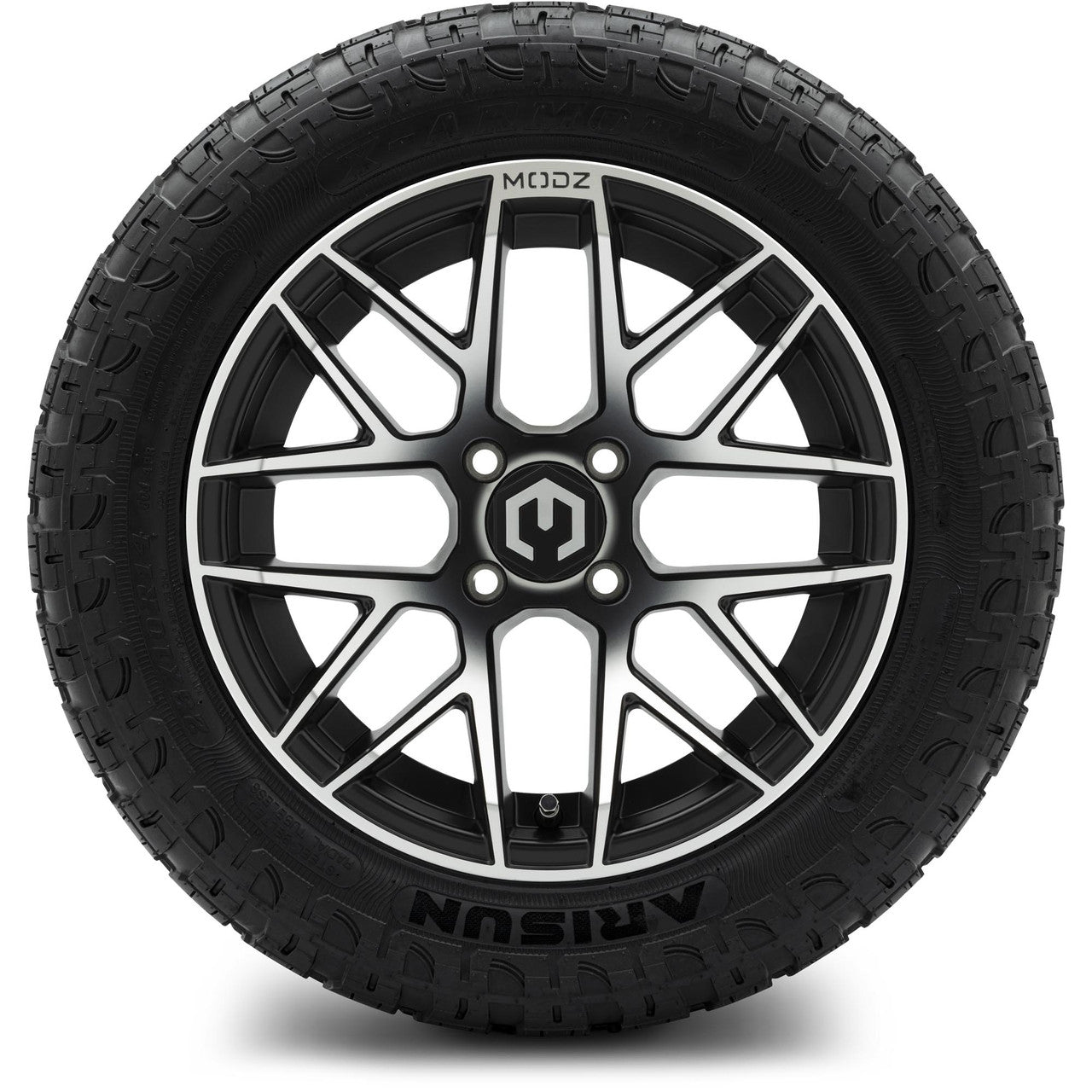 MODZ® 14" Matrix Machined Black - Lifted Tires and Wheels Combo