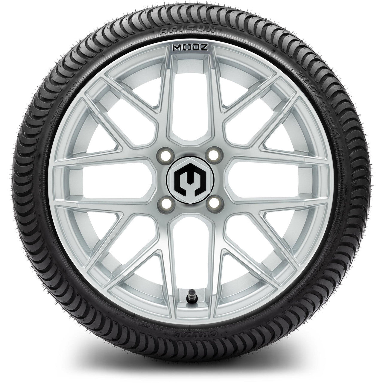MODZ® 14" Matrix Silver - LowPro Street Tire and Wheels Combo