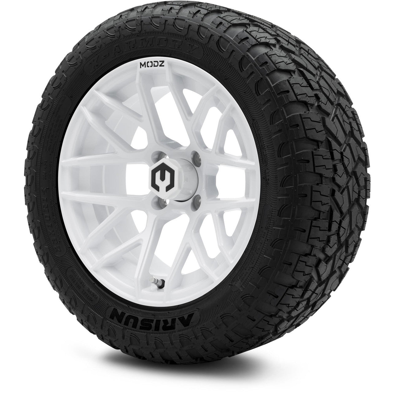 MODZ® 14" Matrix Glossy White - Lifted Tires and Wheels Combo