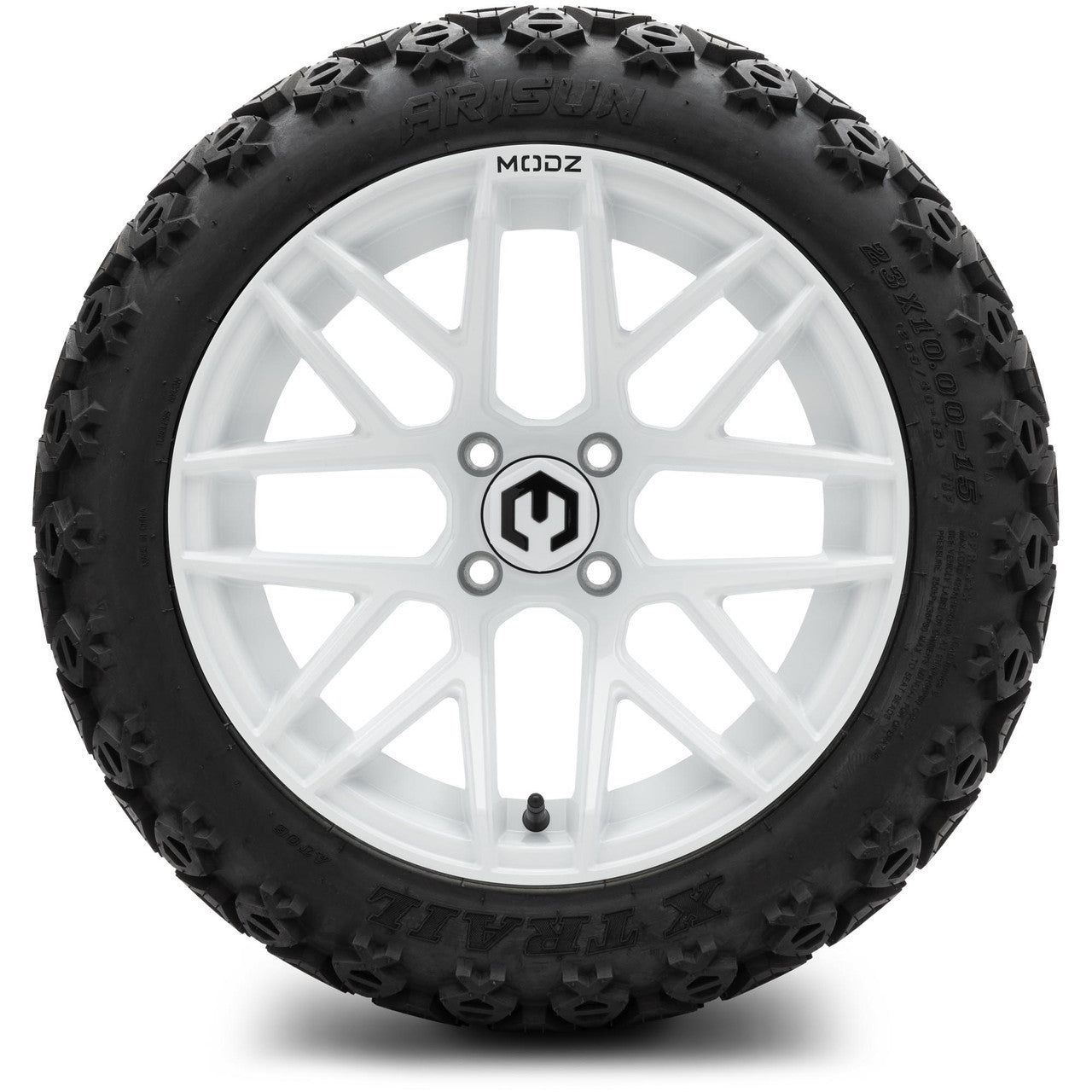 MODZ® 15" Matrix Glossy White - Lifted Tires and Wheels Combo