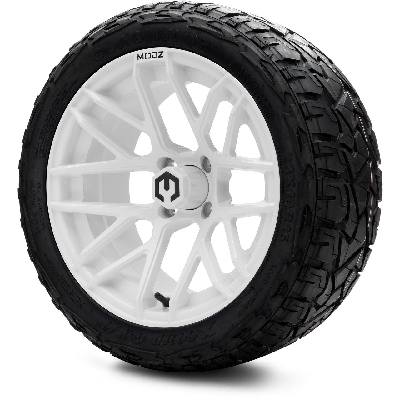 MODZ® 15" Matrix Glossy White - Lifted Tires and Wheels Combo