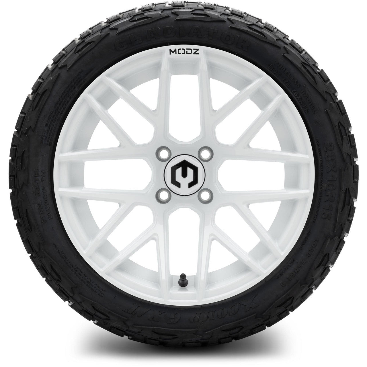 MODZ® 15" Matrix Glossy White - Lifted Tires and Wheels Combo