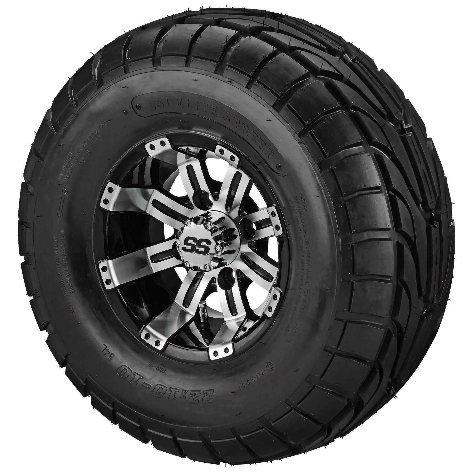 LSI 10' Casino Black & Machined Wheel and Lifted Tire Combo