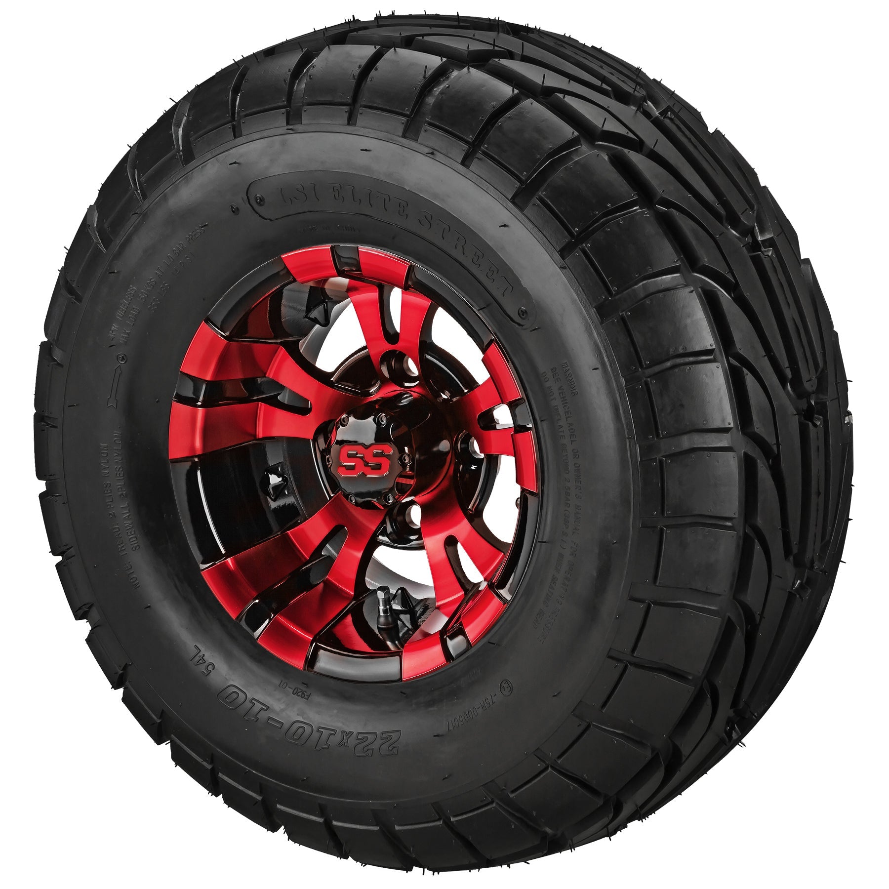LSI 10' Warlock Black & Red Wheel and Lifted Tire Combo