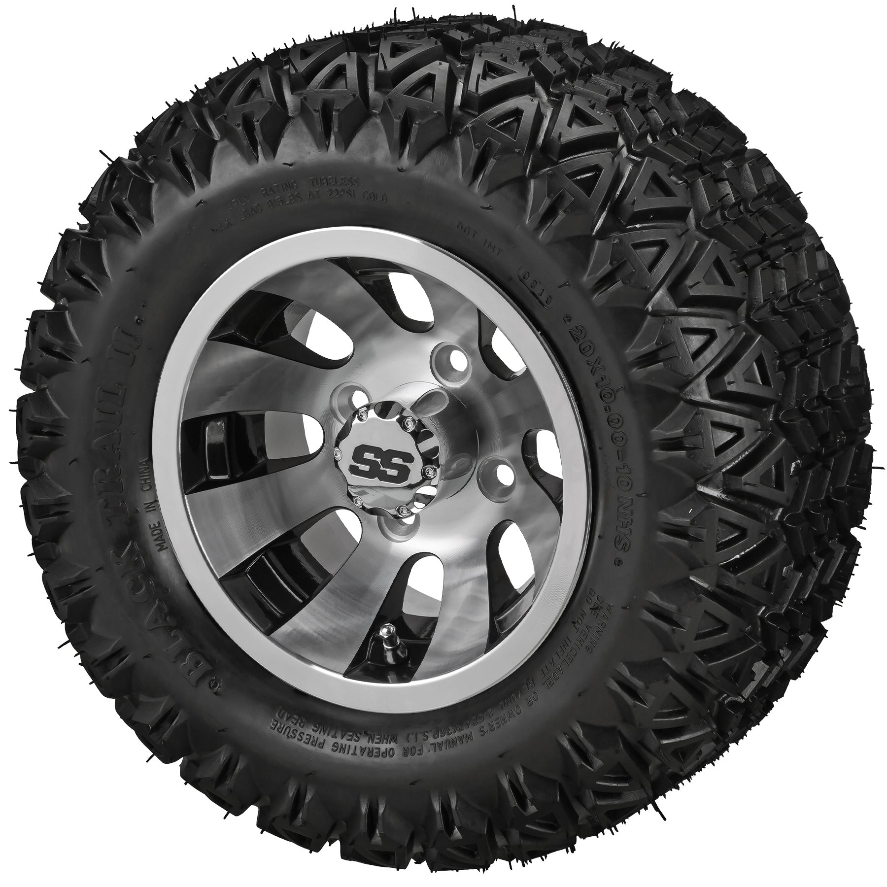 LSI 10' Gunslinger Black & Machined Wheel and Lifted Tire Combo