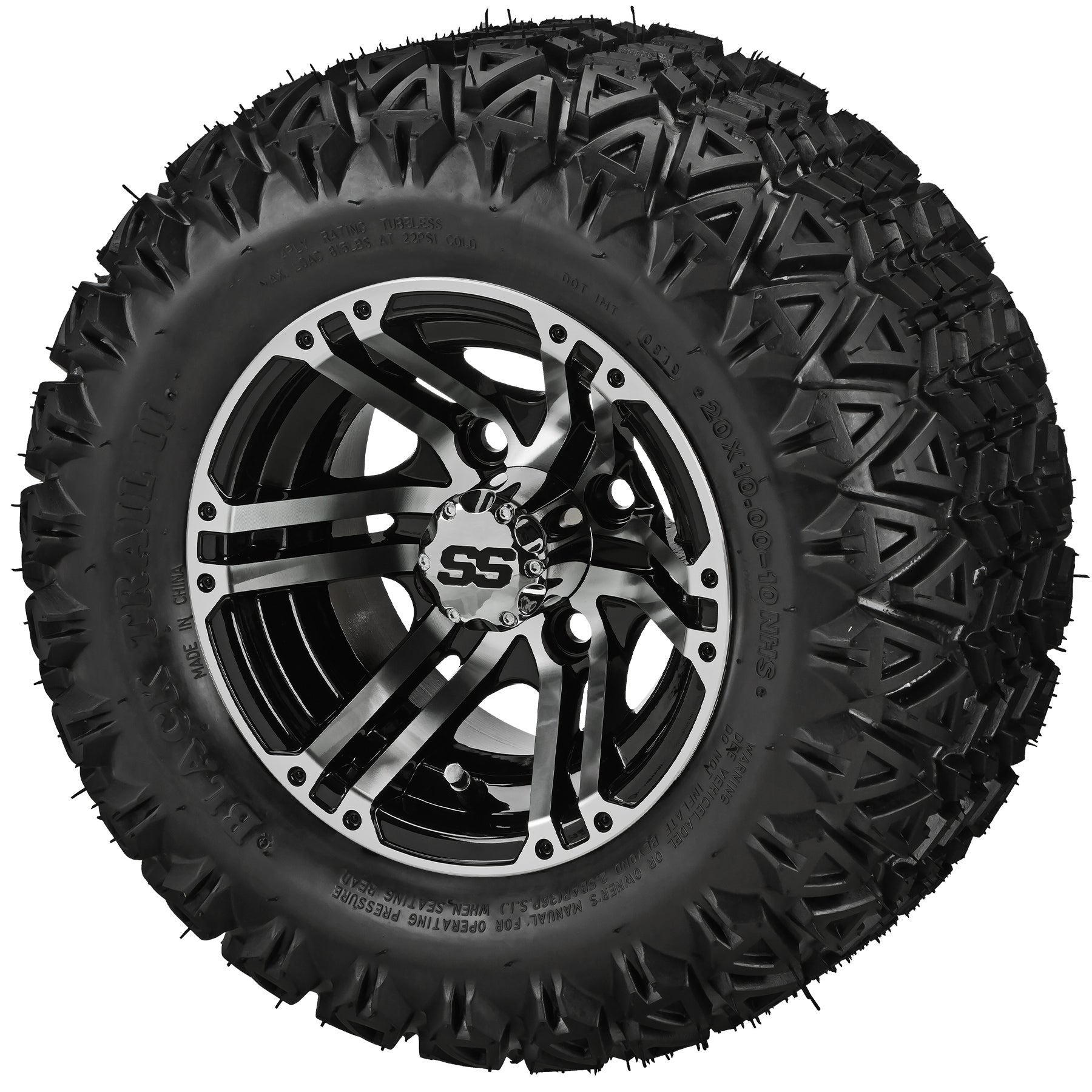 LSI 10' Yukon Black & Machined Wheel and Lifted Tire Combo