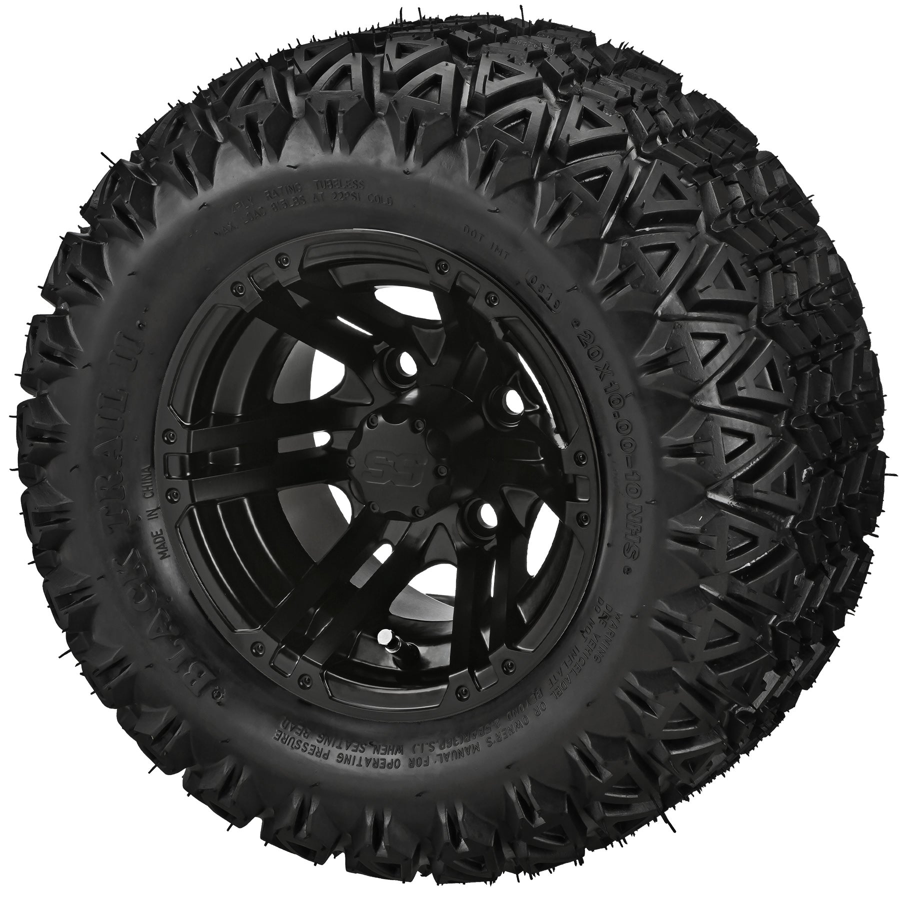 LSI 10' Yukon Matte Black Wheel and Lifted Tire Combo