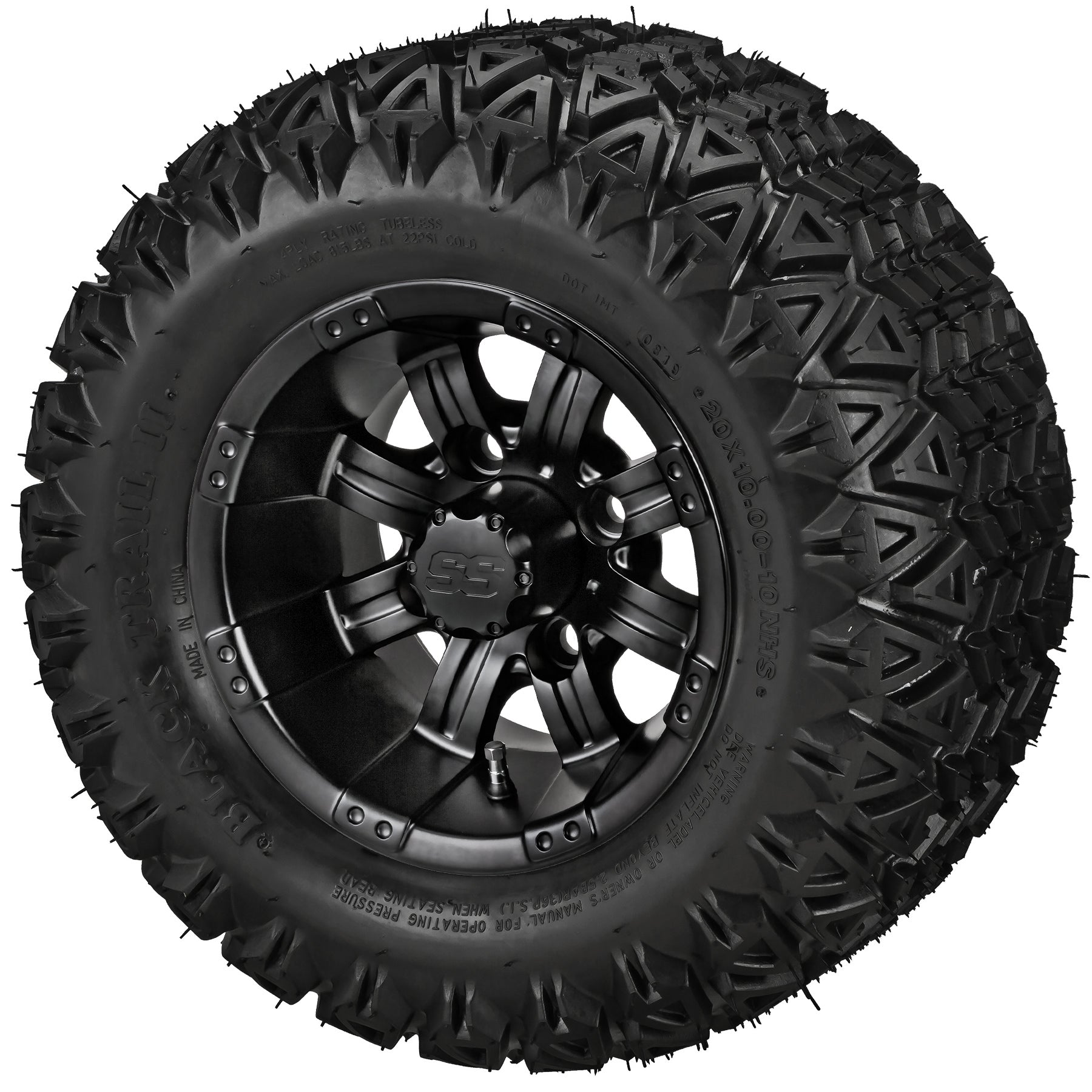 LSI 10' Casino Matte Black Wheel and Lifted Tire Combo